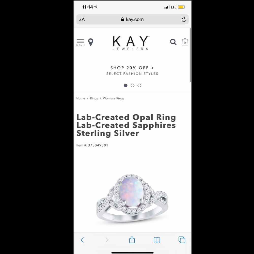GORGEOUS Opal ring from Kay Jewelers